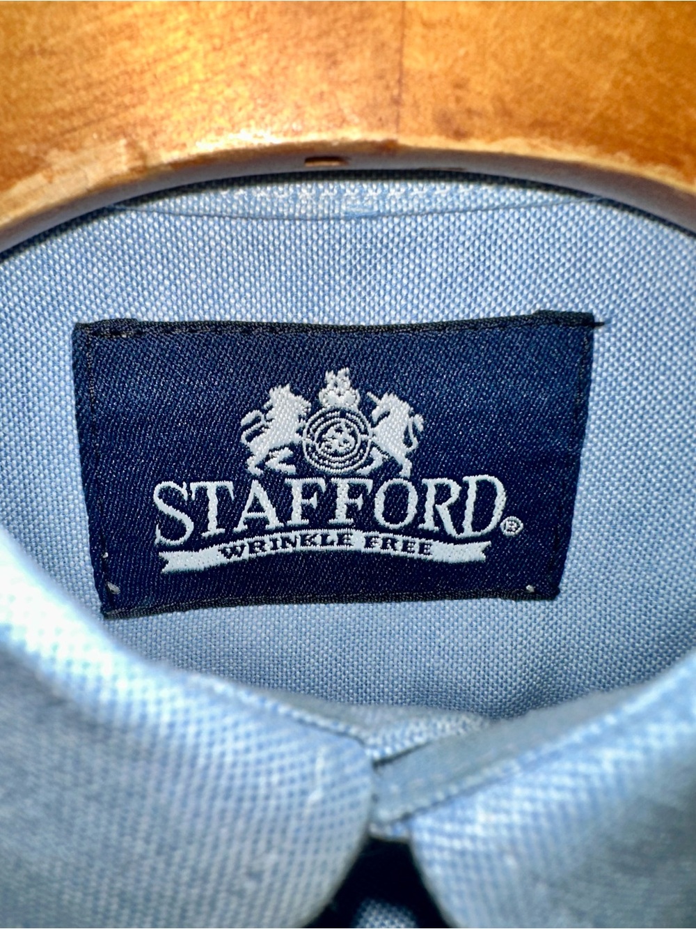 Stafford Light Blue Men's Dress Shirt - Button Collar